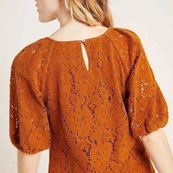 🎄3 for $25🎄 Anthropologie Dolan Left Coast Norah Floral Corduroy Blouse - Picture 2 of 13